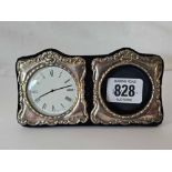 SILVER FRAMED CLOCK / PICTURE FRAME