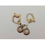 THREE PAIRS OF 9ct GOLD EARRINGS