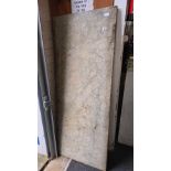 A SLAB OF MARBLE 6ft 1" X 2ft & A HALF MOON PIECE OF MARBLE