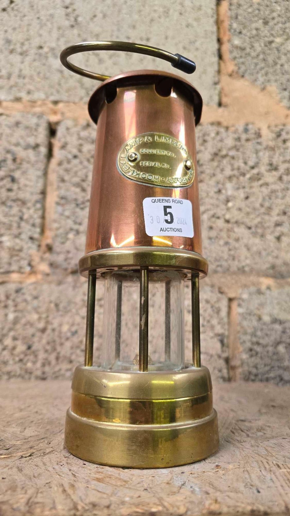 BRASS & COPPER MINERS LAMP MADE BY HOCKLEY LAMP & LIME LIGHT COMPANY