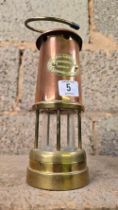 BRASS & COPPER MINERS LAMP MADE BY HOCKLEY LAMP & LIME LIGHT COMPANY