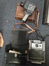 VINTAGE YASHICA U-MATIC S MOVIE CAMERA IN CARRY CASE & A POLARIOD 102 LAND CAMERA IN CARRY CASE