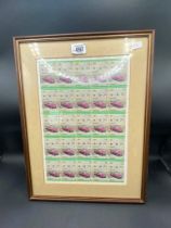 FRAMED SET OF 50 ST VINCENT AUTO STAMPS