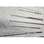 5 FISHING RODS WITH BAGS INCL;