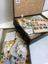 2 FILE BOXES OF STAMPS ON SHEETS, PKTS,