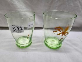2 GREEN URANIUM GLASSES