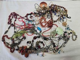 BAG OF MIXED COSTUME JEWELLERY