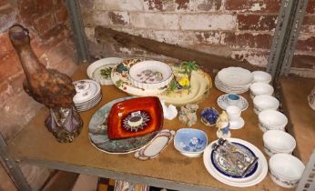 SHELF OF MISC CHINAWARE INCL;