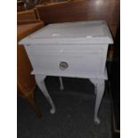 PAINTED GREY BEDSIDE TABLE