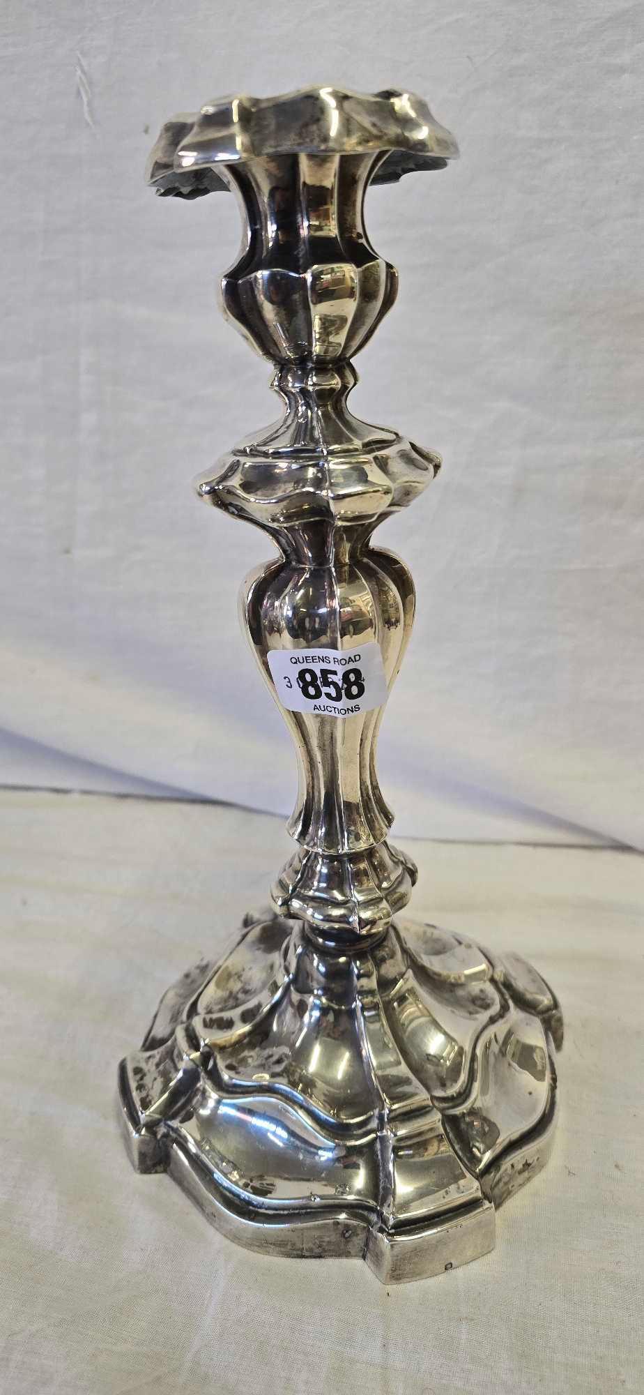 LARGE FRENCH SILVER CANDLESTICK