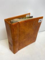 LARGE BROWN BINDER OF MIXED CARDS OF MOSTLY CREWKERNE,