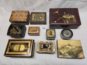 SMALL CARTON OF MISC WOOD & METAL TRINKET BOXES