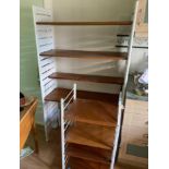 WHITE METAL & WOOD LADDERAX SHELVING