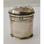 AN OVAL SILVER PEPPER,