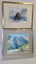 ANTHONY HARRIS, 2 MODERN WATERCOLOURS, BOTH SIGNED,