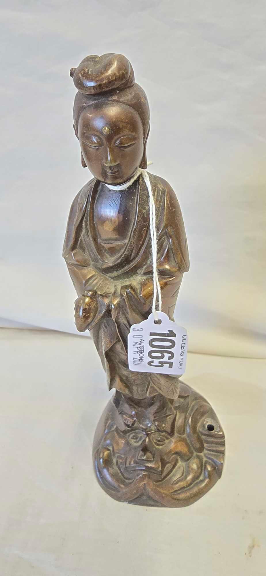 BRONZED BRASS ORIENTAL STATUE APPROX 8.