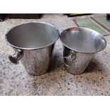 2 STAINLESS STEEL CHAMPAGNE BUCKETS