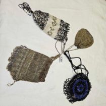 4 ANTIQUE BEADED BAGS