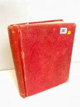 FOREIGN RED ALBUM BINDER ST. BK - ABYSINIA -ALBANIA-ARGENTINA-AUSTRIA MOSTLY EARLIES F. USED.