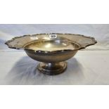 SILVER BOWL 9.5" DIA, ON PEDESTAL FOOT, B'HAM 1931 BY B.