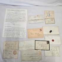 SMALL PACKET WITH A COLLECTION OF VERY OLD LETTERS,