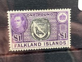 FALKLANDS - 1938 G6 £1 FINE MINT SG163