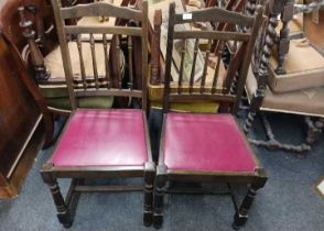 PAIR OF SPINDLE BACK DINING CHAIRS