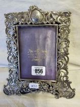 ORNATE PIERCED SILVER PICTURE FRAME BY MAPPIN BROS LONDON 1898,