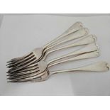 6 MATCHED PLATED FORKS