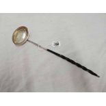 GEORGIAN SILVER TODDY LADLE WITH WHALE BONE HANDLE