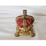OLD PAINTED CROWN MONEY BOX