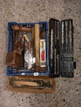 CARTON WITH MISC HAND TOOLS, HAMMER,