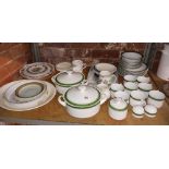 SHELF WITH QTY OF ROYAL PORCELAIN BY MILLENNIUM TABLEWARE,