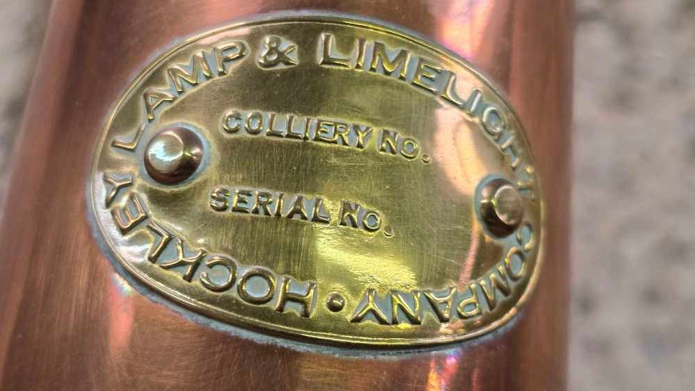 BRASS & COPPER MINERS LAMP MADE BY HOCKLEY LAMP & LIME LIGHT COMPANY - Image 2 of 2