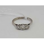 18ct WHITE GOLD DIAMOND RING (APPROX 60 POINTS) SIZE 'P'