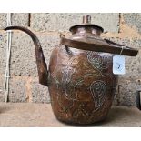 DECORATED COPPER KETTLE
