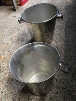 2 STAINLESS STEEL CHAMPAGNE BUCKETS