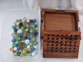 TUB WITH A MARBLE GAME & MARBLES