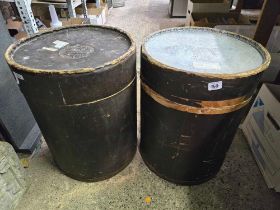 2 FAT STORAGE DRUMS FOR BREAD BY THE THREE PLY BARREL COMPANY LTD,