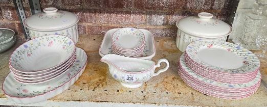 2 SHELVES OF JOHNSONS BROTHER FLORAL TABLEWARE