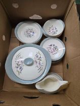 3 CARTONS OF MISC CHINAWARE INCL; PART DINNER SERVICE BY BRISTOL, PARAGON, LYNWOOD,