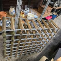 65 WOOD & METAL WINE RACK,