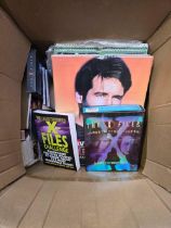 3 CARTONS OF X FILES MEMORABILIA INCL; POSTERS, BOOKS, MAGAZINES,