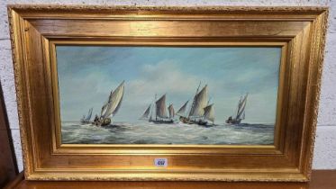 FRAMED NAUTICAL OIL PAINTING SIGNED BY MAX PARSONS