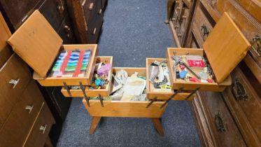 CONCERTINA SEWING BOX & CONTENTS