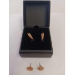 TWO PAIRS OF 9ct EARRINGS