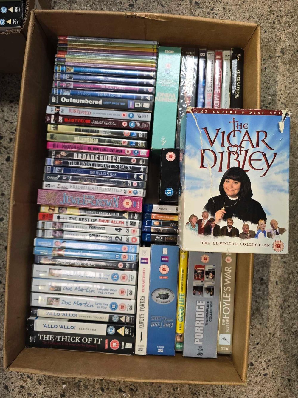 4 CRATES OF CD'S BLUE RAYS DVD'S INCL;