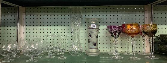 SHELF OF BRANDY GLASSES,