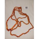 3 STRINGS OF AMBER BEADS