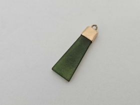 GOLD MOUNTED NEPHRITE PENDANT